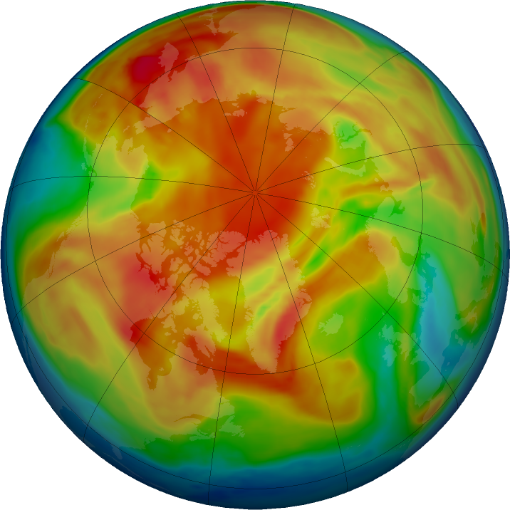 Arctic ozone map for 16 February 2019